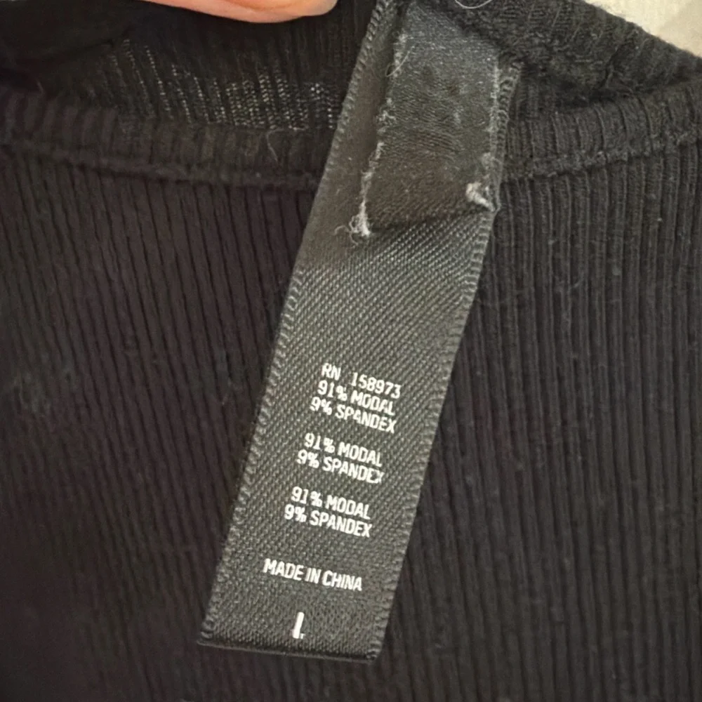 Skims Ribbed Black Maxi Dress Size Large - Picture 5 of 5